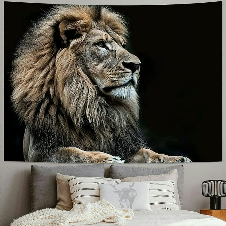 BCIIG Lion Tapestry 3D Print African King Black Animal Tapestries Large Wall Hanging for Bedroom Cool Wall Art Living Room Dorm Decor Decorative Walmart