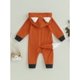 thumbnail image 4 of GXFC Infant Boys Girl Halloween Fox Romper Hoodie Newborn Long Sleeve Hooded One Piece Jumpsuit Cute Halloween Bodysuit Costume for Toddler Baby 0-18M, 4 of 8