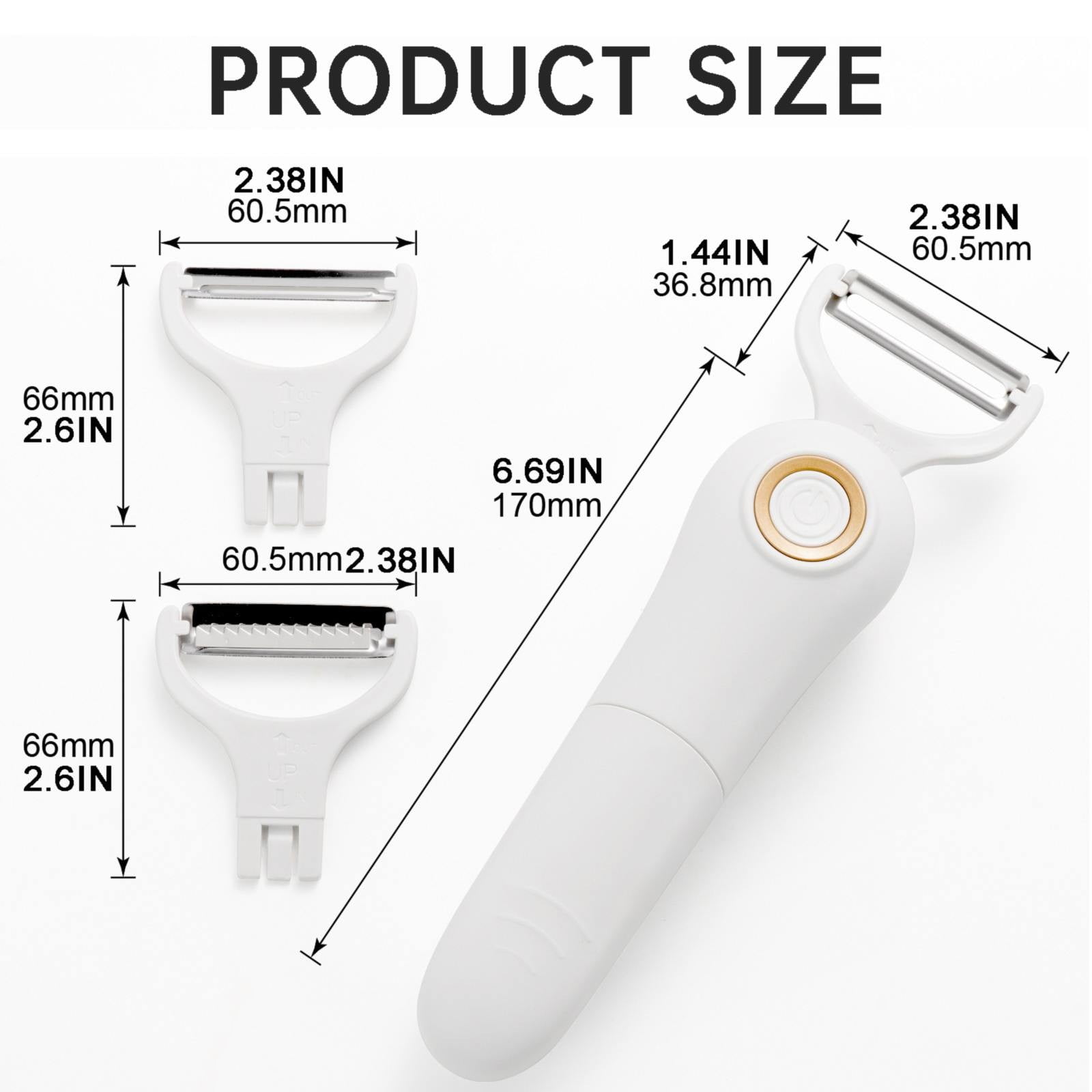 Mingjia Peeler,1*Electric Peeler Labor-Saving Completely Stylish Portable Electric Shredder,Cordless 3 Peeler Handheld Vegetable Peeler Usb Rechargeable Potato Peeler with 3 Cutting Easy To Operate