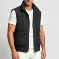 thumbnail image 6 of Atkumj Men Fishing Vest Fashion Multi‑Functional Stand Collar Zip Up Drawstring Hem Oversized Vests Casual Solid Color Loose Mens Outerwear Vests for Outdoor Activity 3XL, 6 of 8