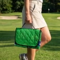 thumbnail image 4 of COEQINE 2-in-1 Golf Cart Seat Cover & Carry Bundle, Folds Like a Bag with Handle, Universal Fit for Two-Seaters, 4 Storage Pockets, Machine Washable Polyester, American Flag Golf Green, 4 of 8