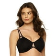 thumbnail image 5 of Paramour by Felina | Amaranth Cushioned Comfort Unlined Minimizer Bra (Black, 32D), 5 of 6