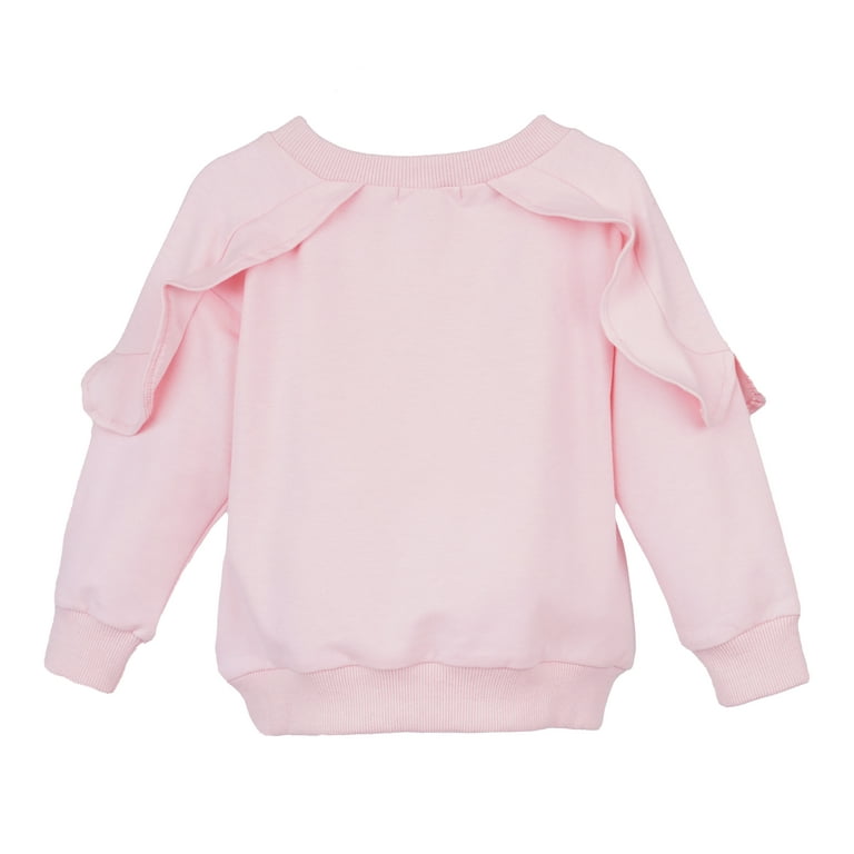 Conti Kids Toddler Girls Ruffle Shoulder Sweatshirts Pink 4 5 Years