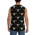 thumbnail image 4 of Lsque Western Cowboy Print Men's Cotton Blend Sleeveless Muscle Shirts (S-3XL)- Moisture Wicking, Odor Protection, UPF 30+,Small, 4 of 8