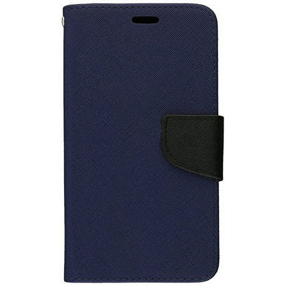 GSA Two-Tone Flip Wallet Case For Samsung Galaxy J7(2015) J700 - Blue/Black
