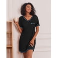 thumbnail image 3 of Ekouaer 3 Pack Nightgowns for Women Short Sleeve Sleep Shirts T Shirt Night Gown V Neck Nightshirts Soft Sleepwear Dress, 3 of 6