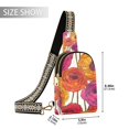 thumbnail image 2 of FORMRS Womens Crossbody Sling Bag Travel Daypack Shoulder Chest Backpack, Purple Hand Drawn Floral, 2 of 7