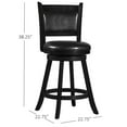 thumbnail image 3 of Hillsdale Furniture Dennery Wood Counter Height Swivel Stool, Black with Black Vinyl, 3 of 8