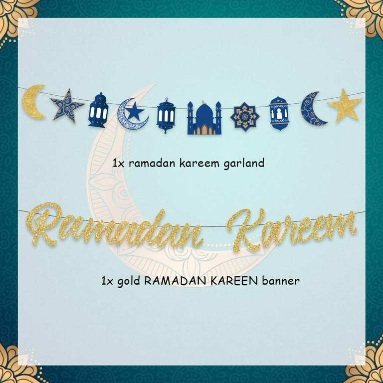 Ghirlanda del Ramadan Mubarak, striscione decorativo per la casa