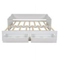 thumbnail image 6 of Harper & Bright Designs Wooden Daybed with Trundle Bed and Two Storage Drawers, Extendable Bed Daybed, Sofa Bed with Two Drawers, Wood Daybed Twin Size, White, 6 of 9