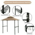 thumbnail image 6 of Outdoor Canopy Gazebo, 8 x 5 Ft Grill Gazebo Hardtop for Backyard, Patio Gazebo Clearance, 2-Tier Barbecue Canopy Shelter, Gazebo Tent with Bottle Opener, Iron Mesh Shelves and Hooks, B3507, 6 of 10