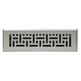 thumbnail image 1 of 2" X 12" Modern Victorian Floor Register Grille with Dampers - Decorative Grate - HVAC Vent Duct Cover - Satin Nickel, 1 of 4