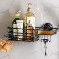 thumbnail image 1 of Shower Caddy TAILI - Ventosa con ganchos y soporte para jabón, color negro, 1 of 8