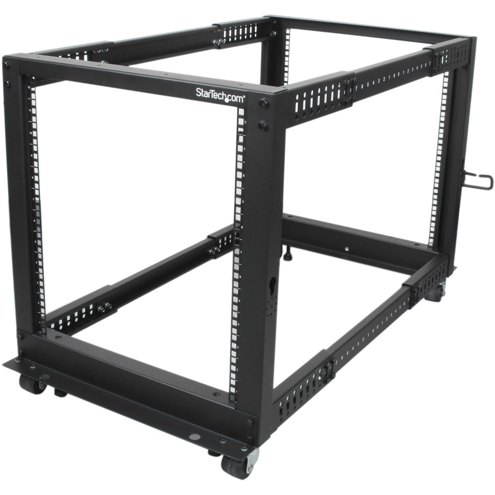 12U Adjustable Depth Open Frame 4 Post Server Rack w