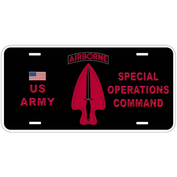 Airborne Special Operations Command Novelty Car License Plate