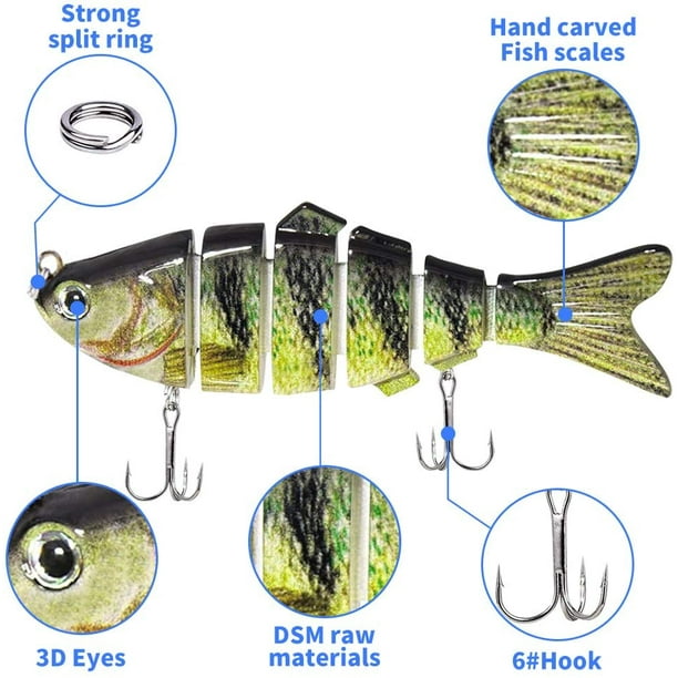 Pike Fishing Lures, Sea Fishing Lures, Multi Jointed Swimbaits, Artificial  Swimbait, Slow Sinking Bionic Swimming Lures, Fishing Baits for Freshwater
