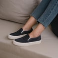 thumbnail image 2 of Cushionaire Fulton Canvas Womens Slip On Sneakers, Lightweight Comfortable Casual Sneakers for Women with Memory Foam, 2 of 12