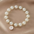 thumbnail image 2 of Imitation Pearl Alphabet Bracelet Fashionable Elastic Cord Beaded Jewelry For Women Idea, 2 of 4