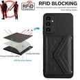 thumbnail image 5 of for Samsung Galaxy A34 5G Slim Case with Card Holders and Strap for Women, Samsung Galaxy A34 5G Phone Case Wallet PU Leather Kickstand RFID Blocking Flip Shockproof Wallet Case - Black, 5 of 11