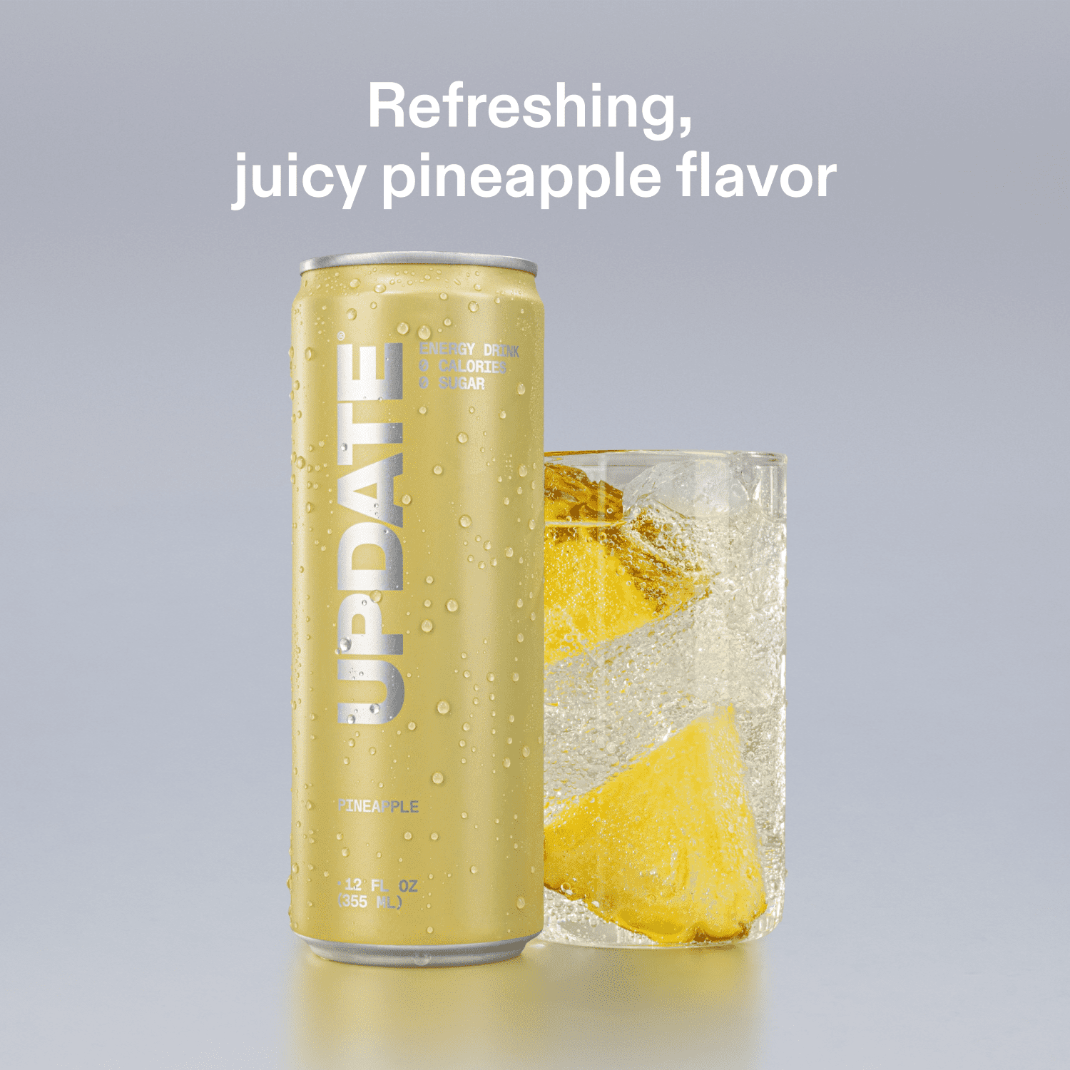 UPDATE Zero Sugar Energy Drink, Pineapple, 12 fl oz Can