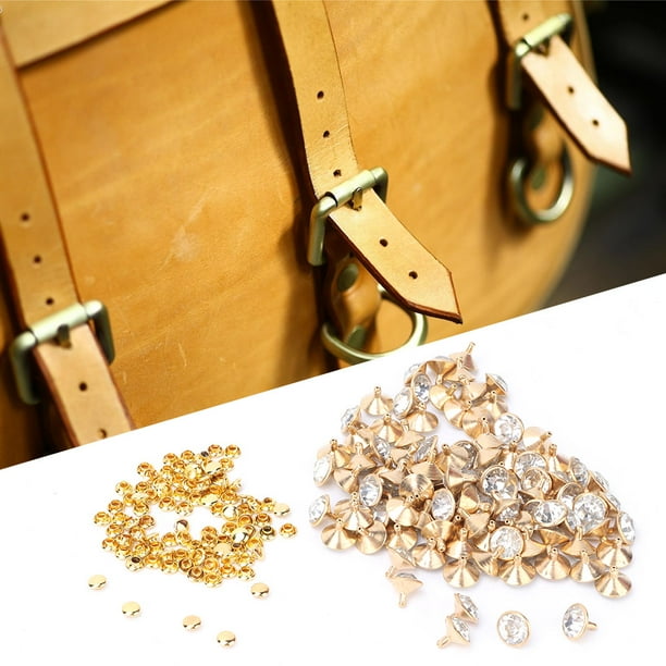 Leather Studs, Leather Rivets Kit, Gold/Silver 12mm Bling