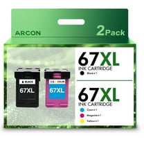 Arcon 67XL Ink Cartridge Compatible for HP 67 67XL Black and Tri-Color for DeskJet 2775 2776 2777 2778 2779 6078 6478 Printer Ink