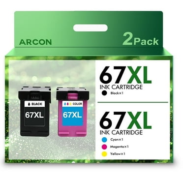 Arcon 67XL Ink Cartridge Compatible for HP 67 67XL Black and Tri-Color for DeskJet 2775 2776 2777 2778 2779 6078 6478 Printer Ink