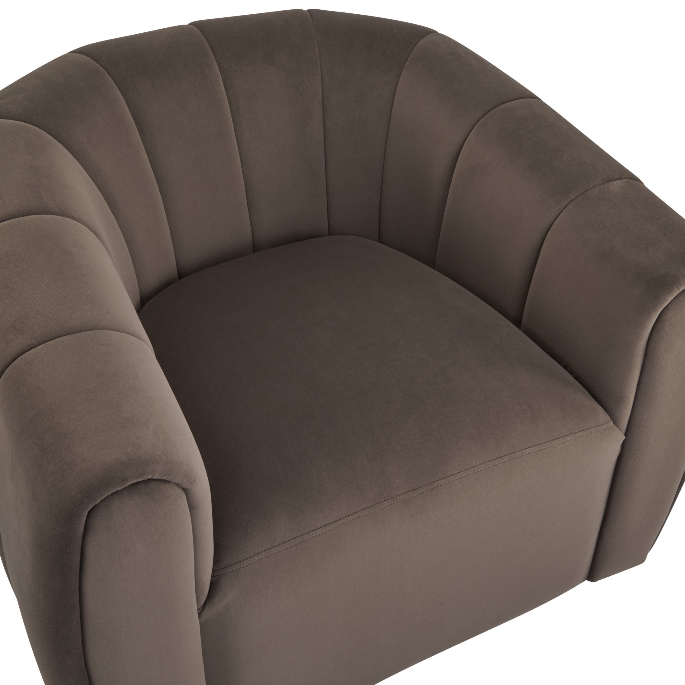 Christopher Knight Home 360° Swivel Club Chair with Premium Velvet Upholstery, Tub Back Design, Dark Brown
