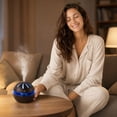 thumbnail image 4 of Wood Grain Humidifier With Hollow Light Silent Large Mist Aroma Diffuser Desktop Night Light Decor For Bedroom Bedside Dark Light Wood Grain 2 C, 4 of 7