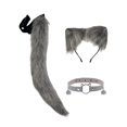 thumbnail image 1 of Conjunto de 3 piezas de orejas y cola de , disfraz de cosplay, conjunto para disfrazarse, espectáculo en Gris, 1 of 8