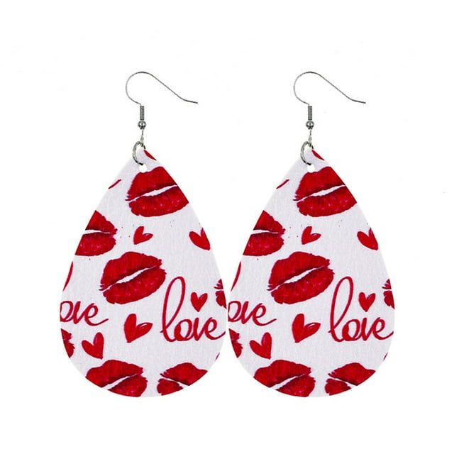 Pendientes de cuero con purpurina, gota de agua, colgante para el oído, joyería exagerada para el Día de San Valentín, pendiente colgante Ropa, zapatos y accesorios Miscelánea tipo 22 Guardurnaity AP010056-22