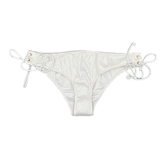 Victoria's Secret Pink Mini Cheekster String Bikini Swim Bottom Shiny White Size X-Small