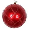 thumbnail image 1 of Vickerman MT198103D 4.75 in. Red Candy Glitter Net Ornament - 3 per Bag, 1 of 3