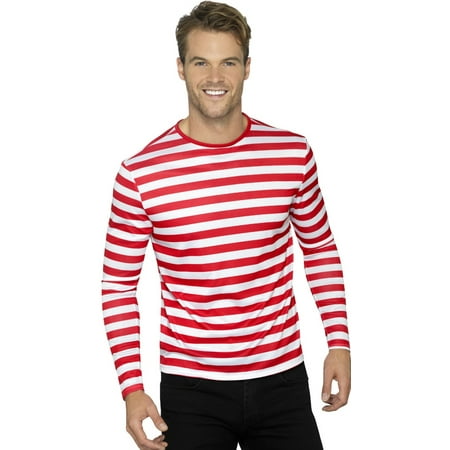 Mens Red And Whte Stripey Can't Find Me Guy (Best Guy Costumes 2019)