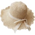 thumbnail image 1 of Sombrero de paja de verano, sombrero de mujer, sombrero de pescador plegable, sombrero de sol, sombrero de playa, sombrero de verano, sombrero Anti-UV para mujer, gorra de ala ancha para exteriores JFHHH pequeña, 1 of 1