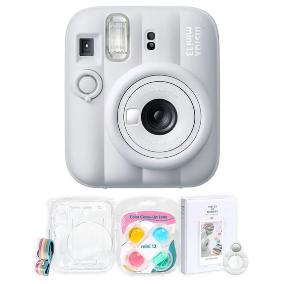 Fujifilm Instax Mini 13 Instant Film, Clay White, Camera Accessory Kit