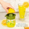thumbnail image 6 of Crystalia Manuel Citrus Juicer with Glass Storage Jar, All Fruit Squeezer for Lemon Orange Lime Grapefruit Juice, Handheld Juice Press Extractor with Handle, Pour Spout and Glass Storage, Green, 6 of 7
