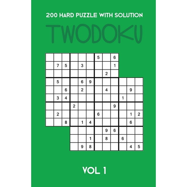 200 hard puzzle with solution twodoku vol 1 two overlapping sudoku