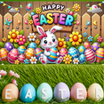 thumbnail image 7 of LUUFILx Easter Banner Easter Bunny Egg Decoration Background Hanging Door Banner for Easter Party Home Patio Door Decoration, 7 of 7