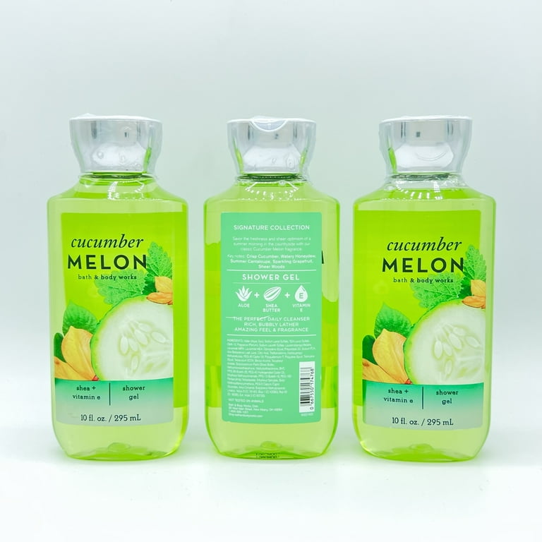 Bath & Body Works Cucumber Melon 10oz Shower Gel Pack of 3