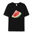 thumbnail image 7 of Watermelon Men's T Shirts T-Shirt for Men Crew Neck Tees Cotton Tops, Black, S, 7 of 7