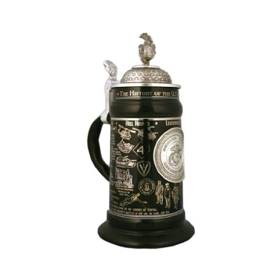 0.75 Liter US Marine Corps Ceramic Beer Stein by Oktoberfest Haus