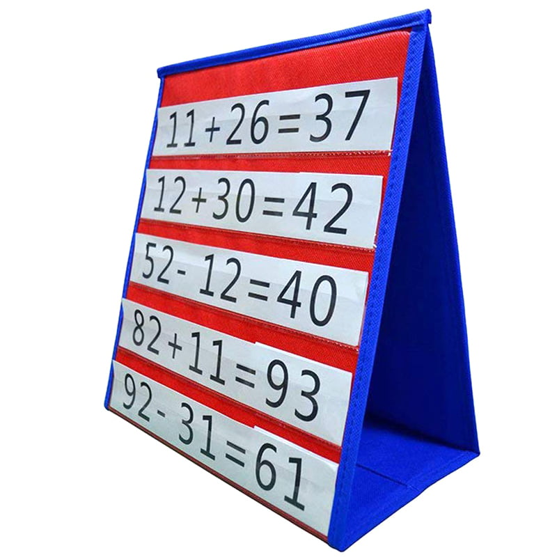 Syfinee Whiteboard Desktop Pocket Chart Teaching Double-Sided Self-Standing Foladble for Classroom
