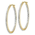 thumbnail image 2 of 14K Yellow Gold Earring Hoop Women'S Diamond 35 mm 2, 2 of 3