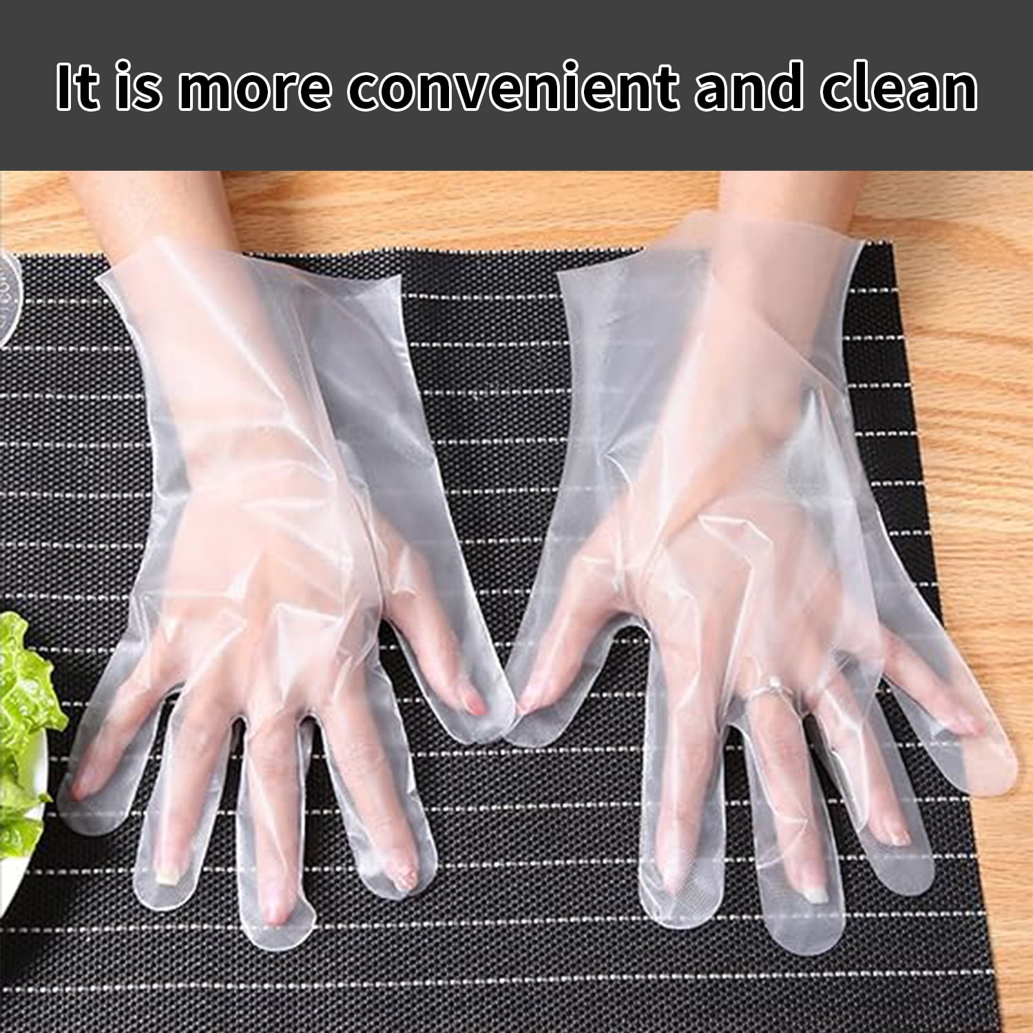 1000Pcs Food Prep Gloves Disposable, Clear Plastic Gloves Food Grade Waterproof, Oil-Resistant, Ambidextrous, Safe for Kitchen Cooking, Food Handling(S Size)