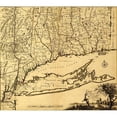 thumbnail image 2 of Vintage Maps 16x15 Black Modern Framed Museum Art Print Titled - Connecticut and Ports adjacent 1777, 2 of 4
