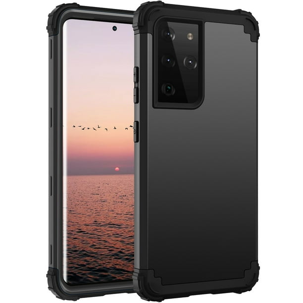 Samsung Galaxy S21 Ultra Case Dteck Heavy Hybrid Rugged Shockproof Case Support Wireless Charging 3 In 1 Full Protective Cover For Samsung Galaxy S21 Ultra 5g Black Walmart Com Walmart Com