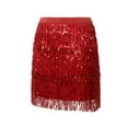 thumbnail image 6 of Sequin Fringe Skirts Festival Outfits for Women Belly Dance Skirt Tassel Wrap Scarf Party Rave Outfit for Women and Girls, 6 of 9