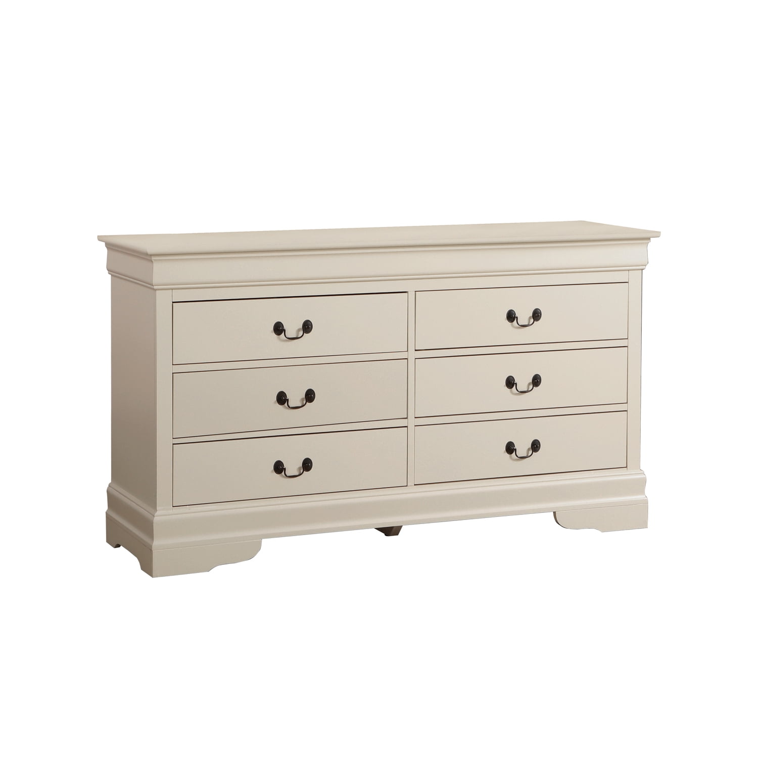 Glory Furniture Louis Phillipe 6 Drawer Dresser in Beige