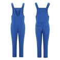 thumbnail image 3 of TrendOFT Combinaison d'Été pour Femmes Décontractée Ample Unie Col en U Sans Manches Baggy Combinaisons pour Femmes une Pièce Salopettes Bleu Foncé TTG, 3 of 8